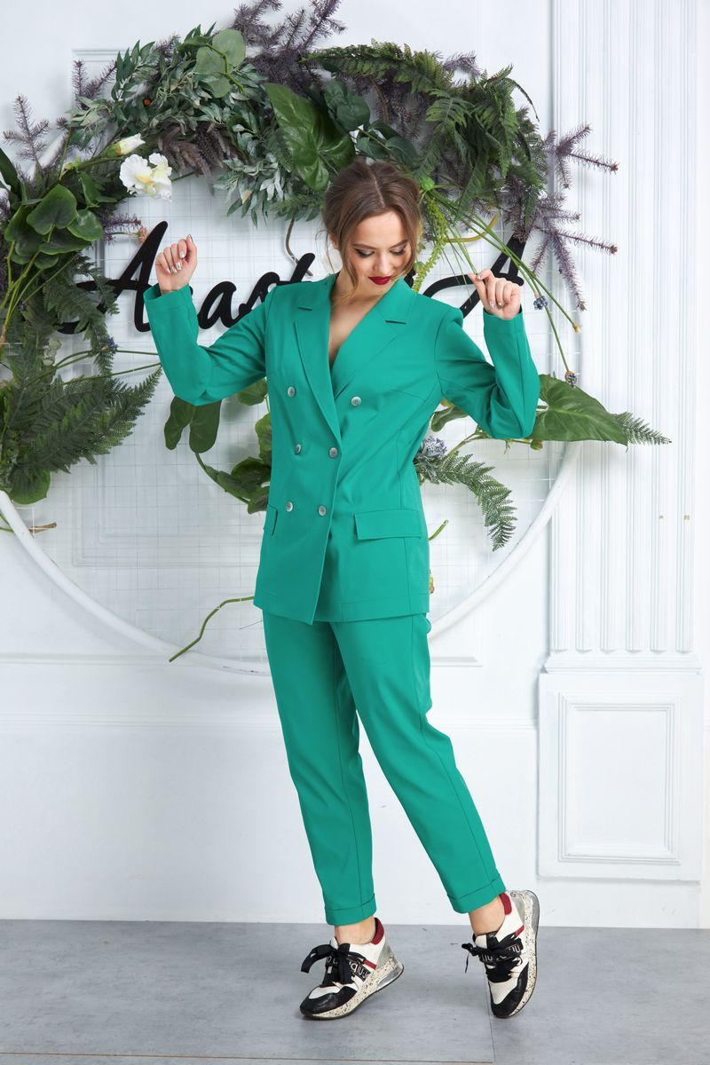 Брючный костюм Anastasia 580 ярко-зеленый