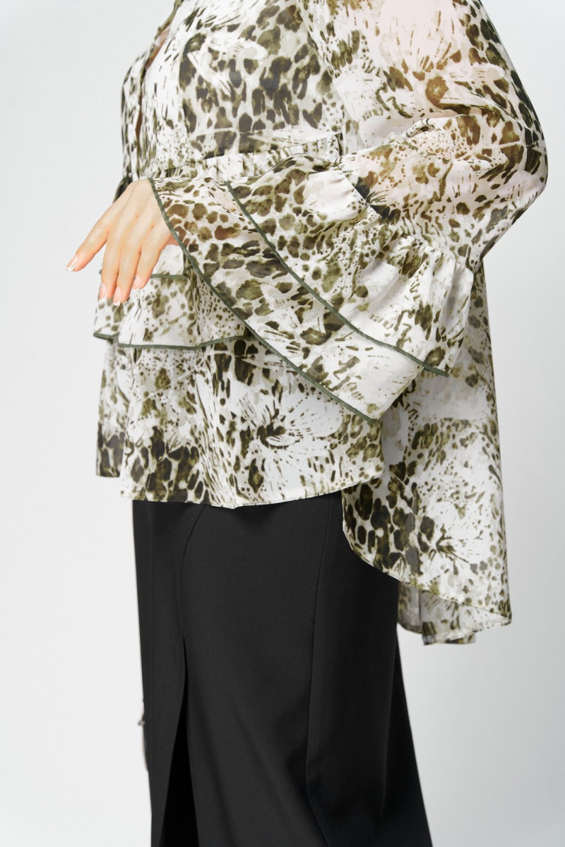 Блузы EVA GRANT 7221 принт_олива