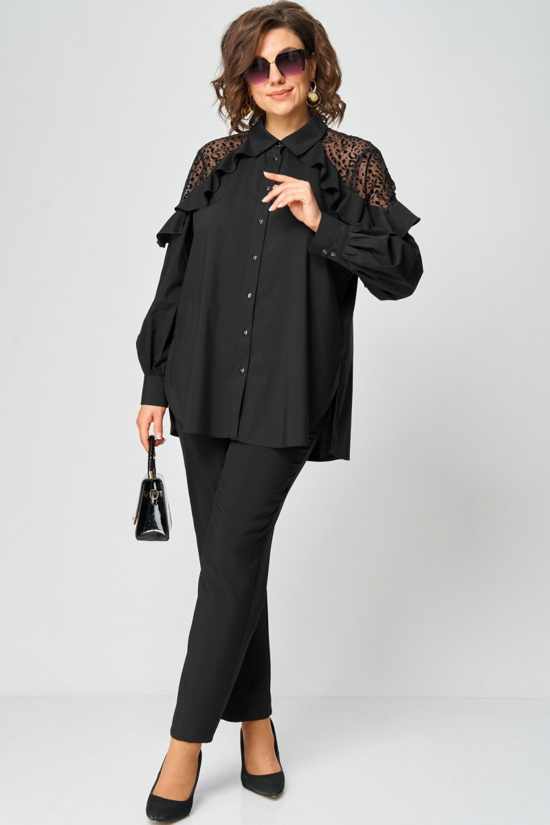 Блузы EVA GRANT 7174-1 черный