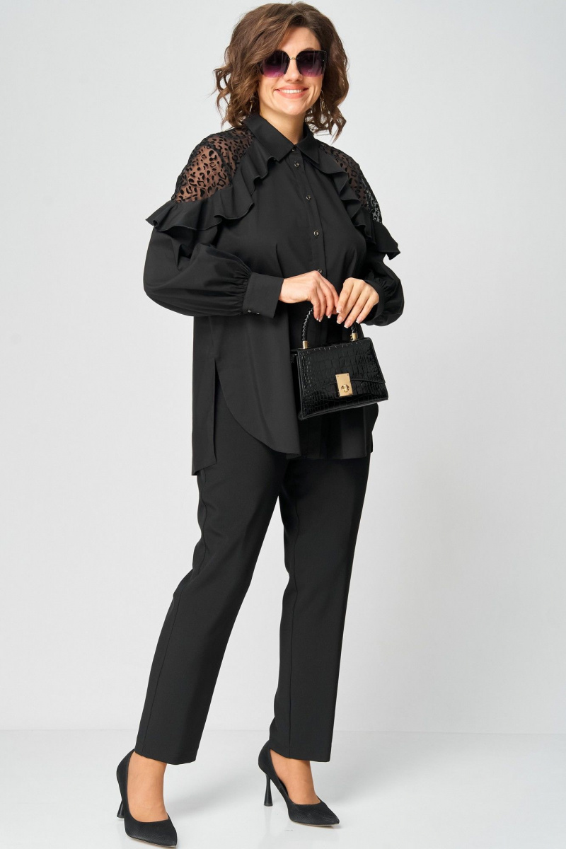 Блузы EVA GRANT 7174-1 черный