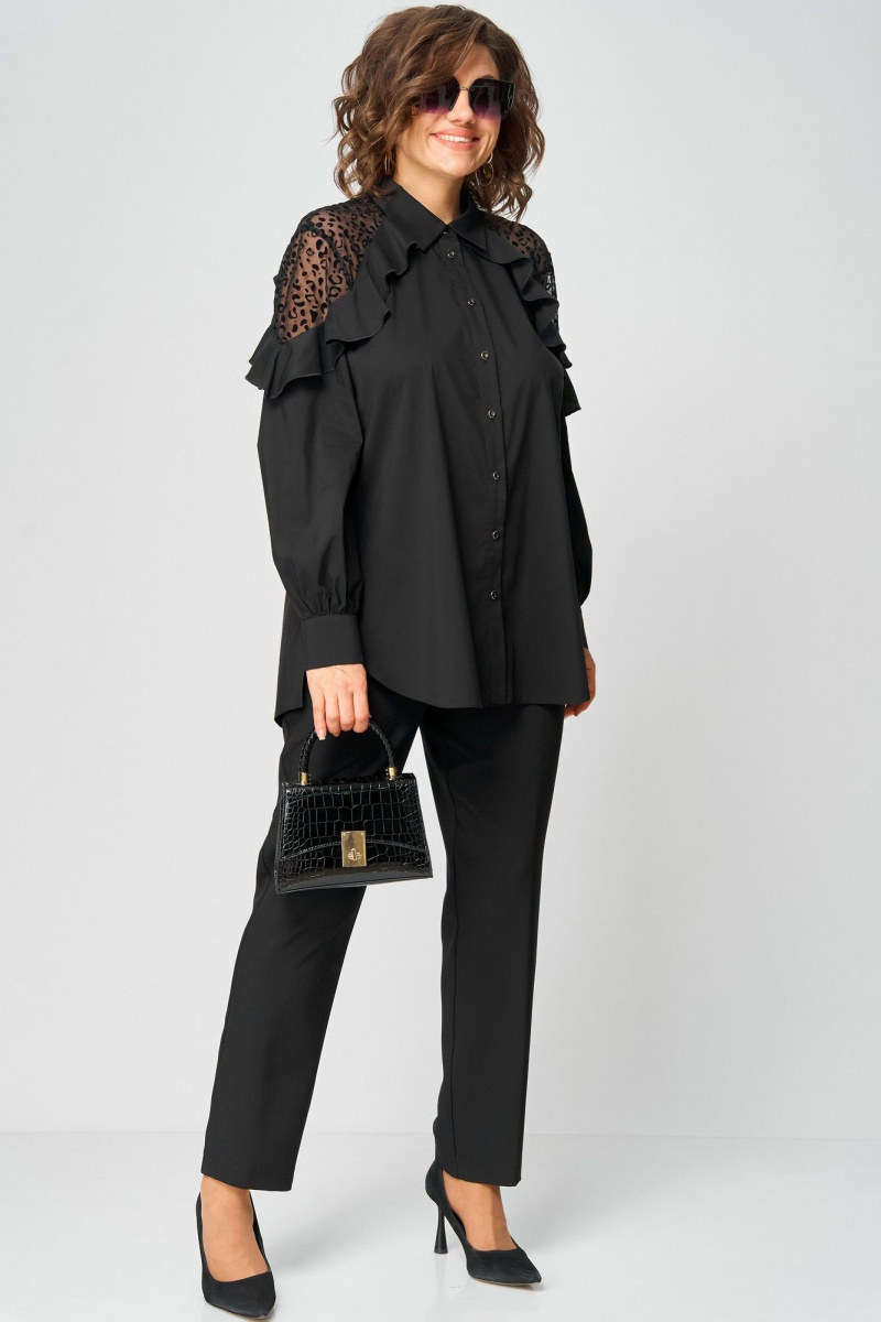 Блузы EVA GRANT 7174-1 черный