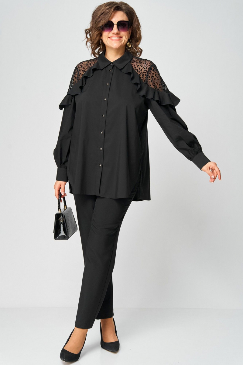 Блузы EVA GRANT 7174-1 черный