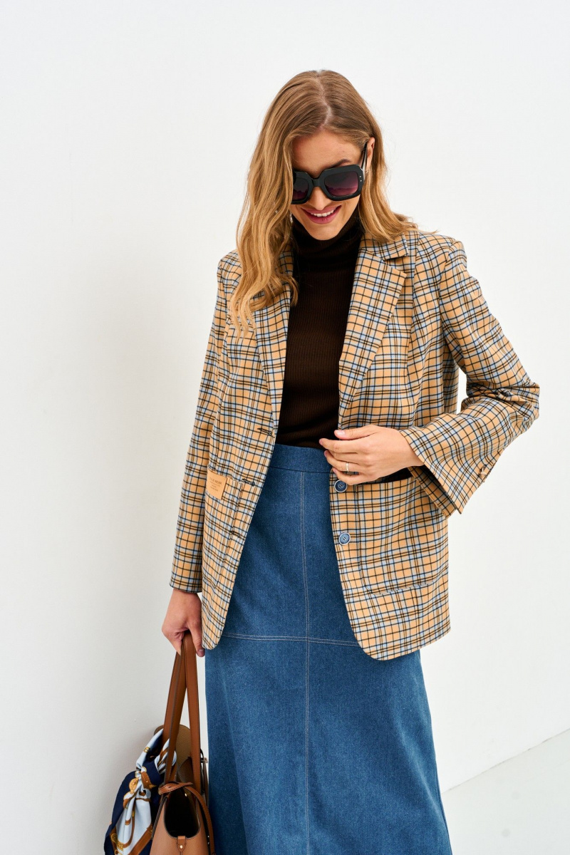 Жакеты Mars design 1069 клетка_горчичная