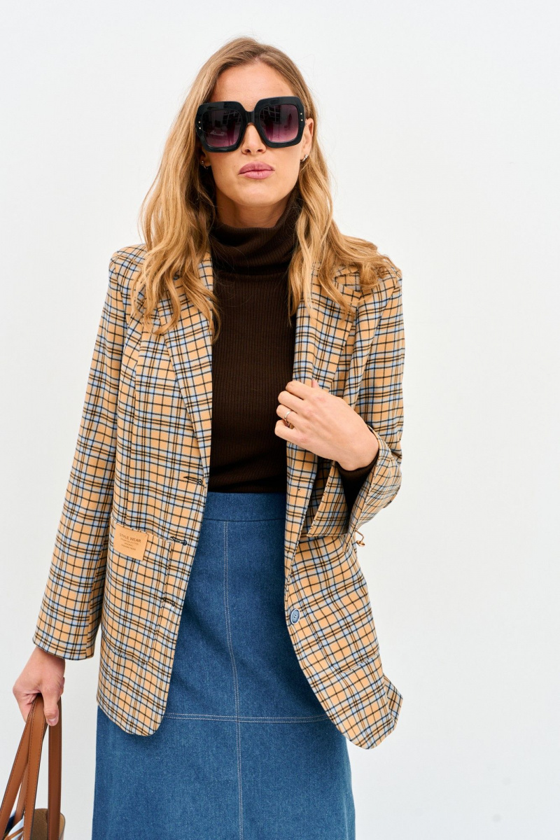 Жакеты Mars design 1069 клетка_горчичная