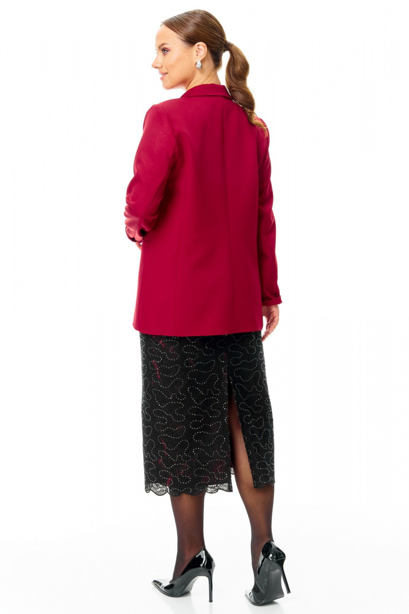 Юбочный костюм T&N 7710 бордо-черный