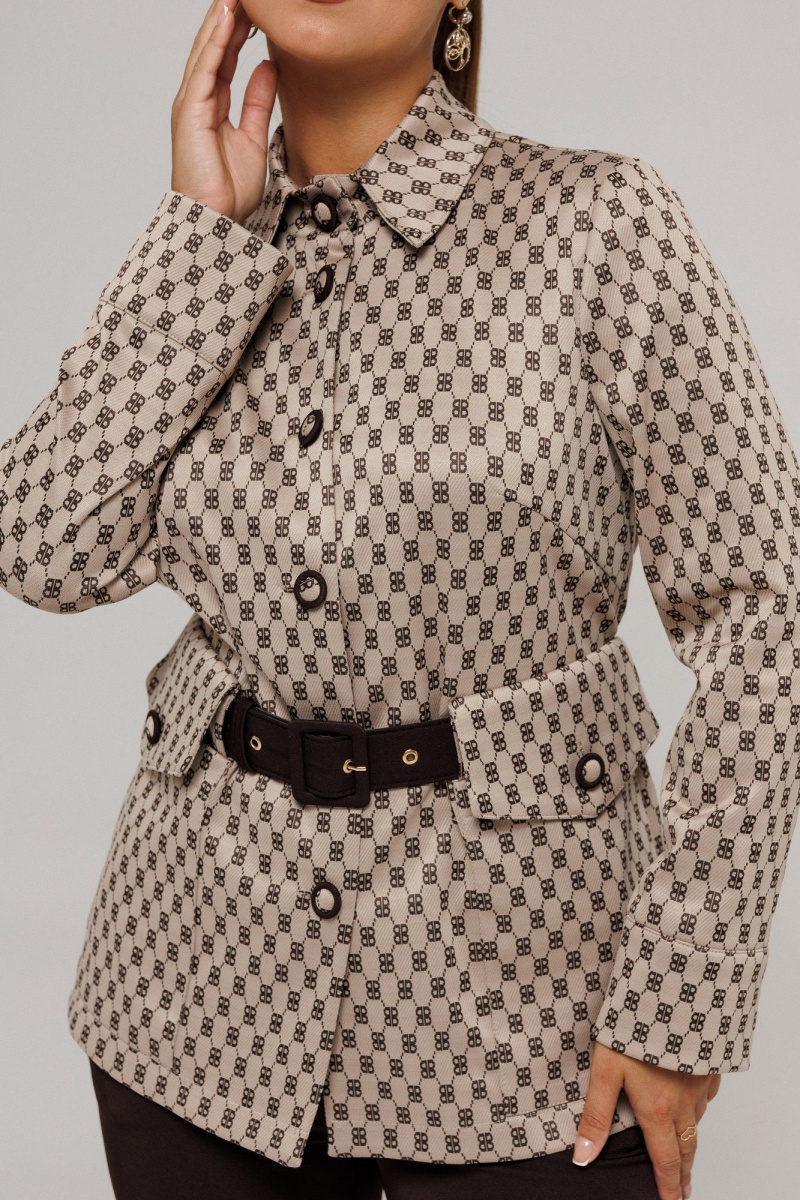 Брючный костюм Galean Style 827.1 бежевый-коричневый