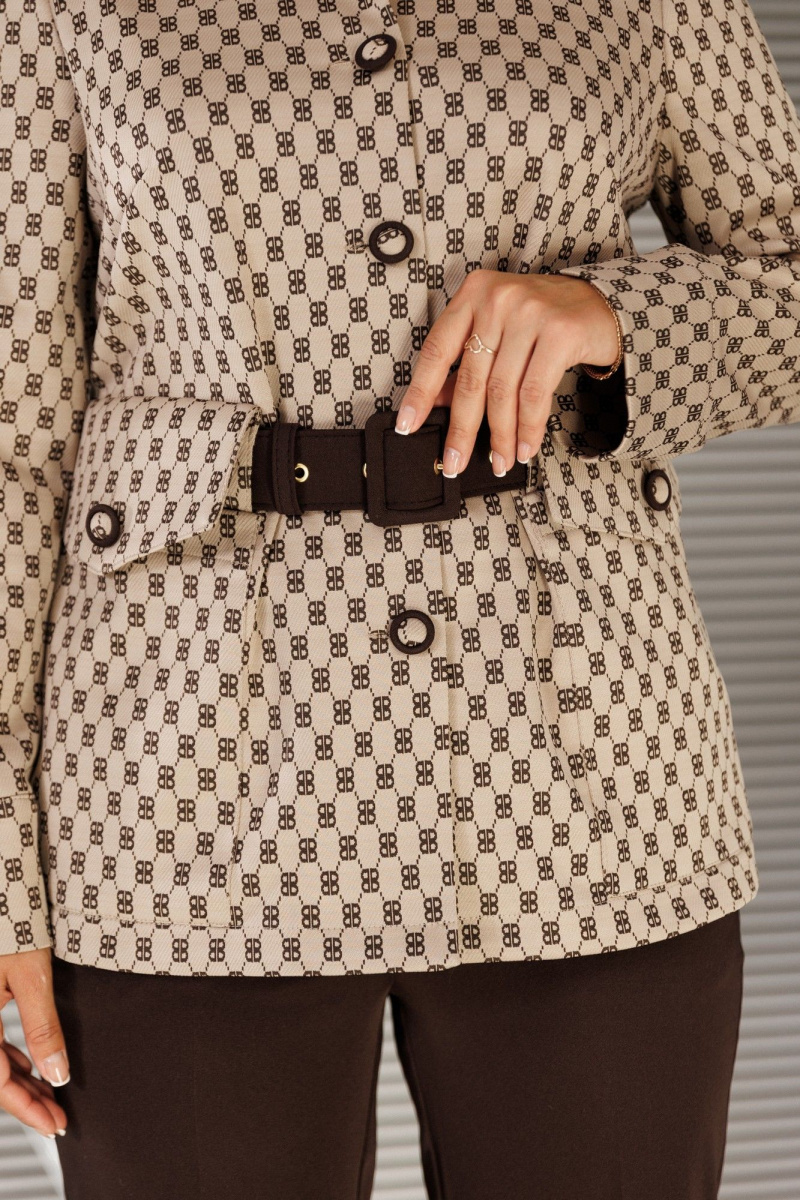 Брючный костюм Galean Style 827.1 бежевый-коричневый