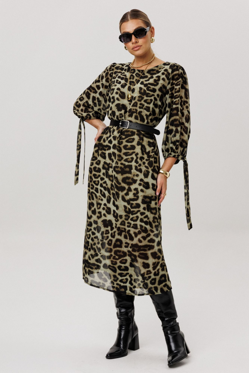 Платья Anelli 1733 зеленый_леопард