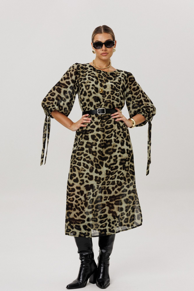 Платья Anelli 1733 зеленый_леопард