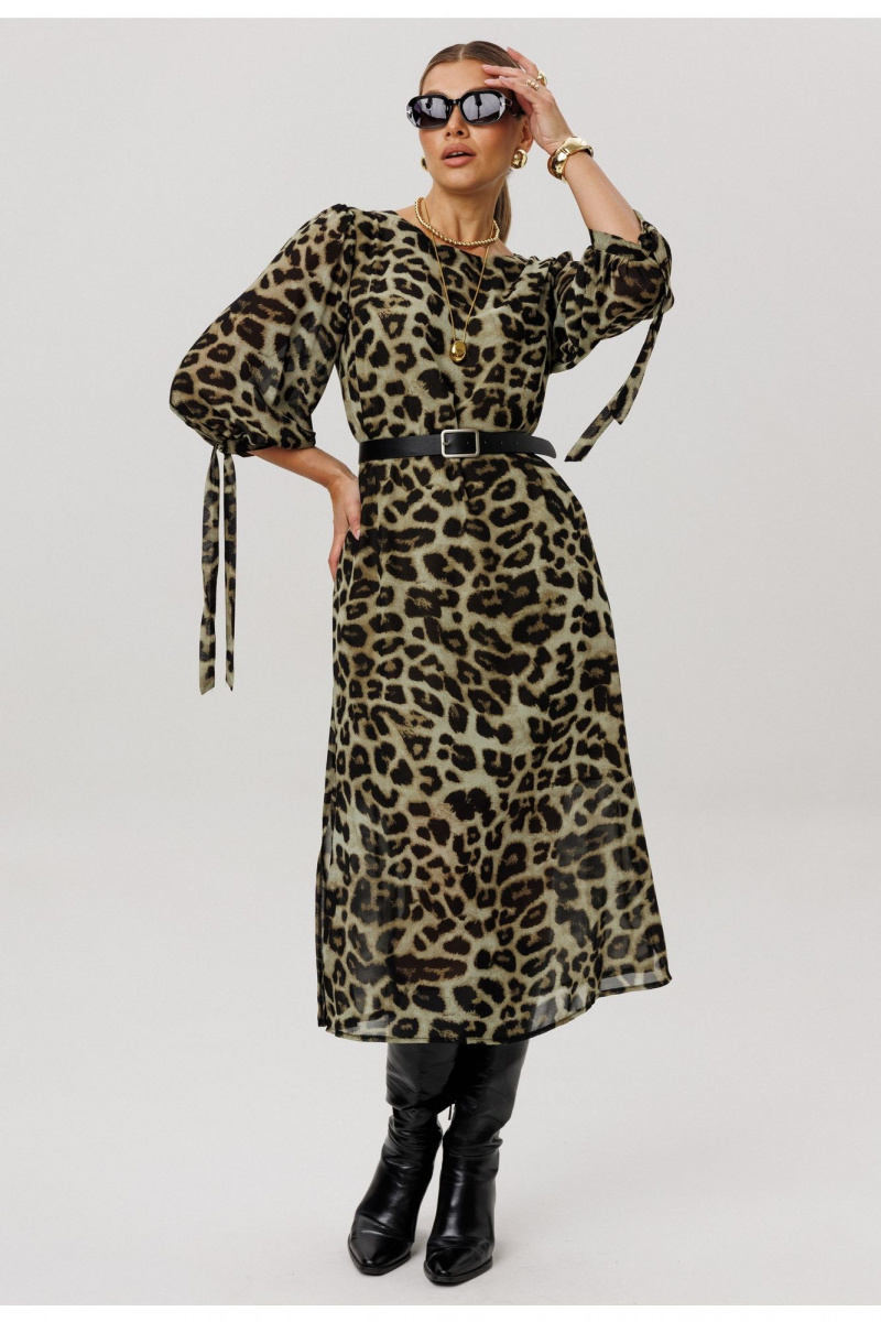 Платья Anelli 1733 зеленый_леопард