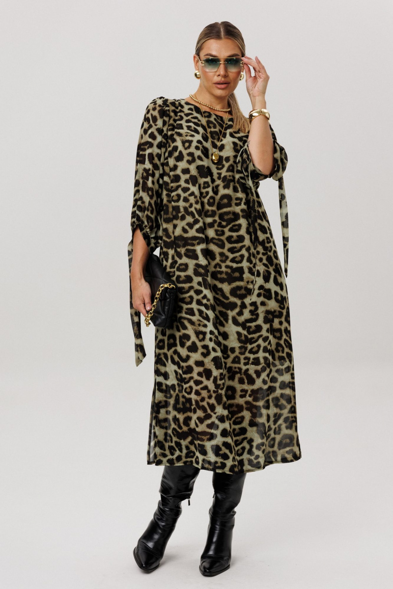 Платья Anelli 1733 зеленый_леопард