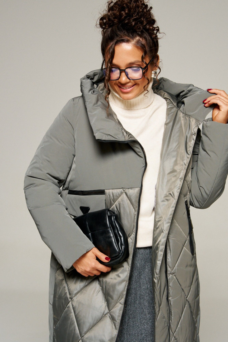 Женское пальто Beautiful&Free 8023 серый