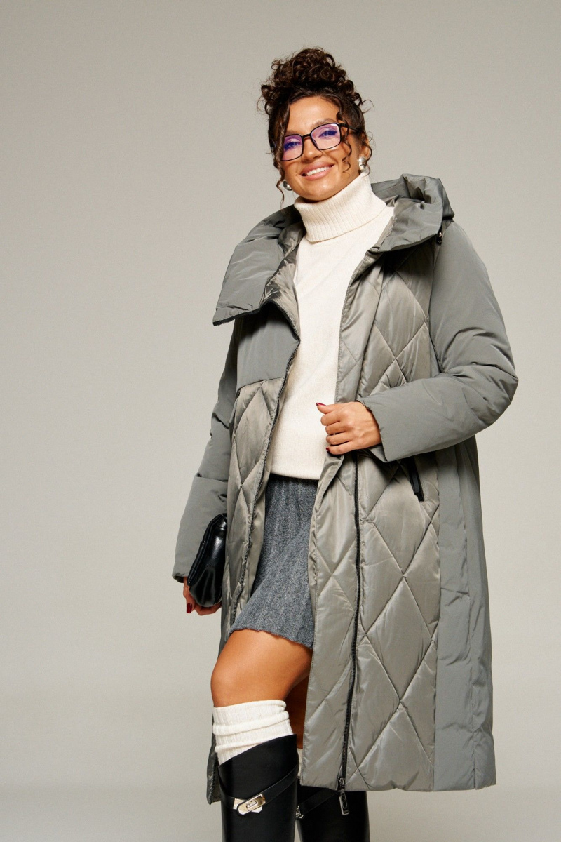 Женское пальто Beautiful&Free 8023 серый