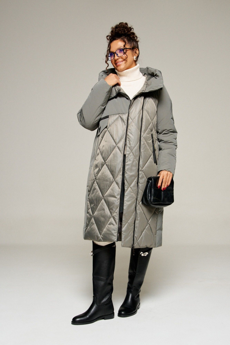 Женское пальто Beautiful&Free 8023 серый