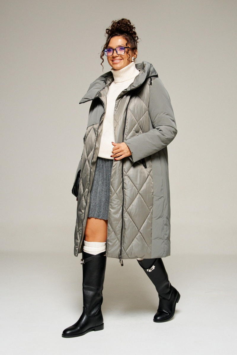 Женское пальто Beautiful&Free 8023 серый