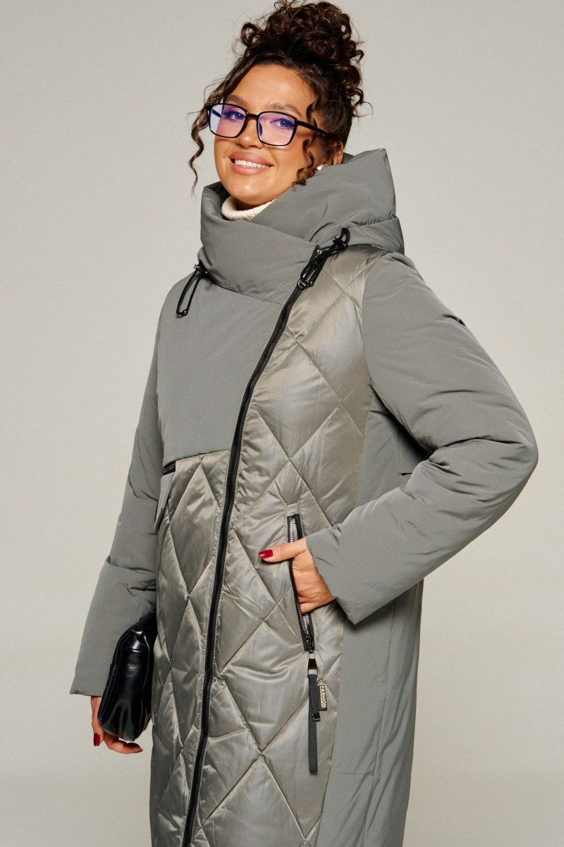 Женское пальто Beautiful&Free 8023 серый