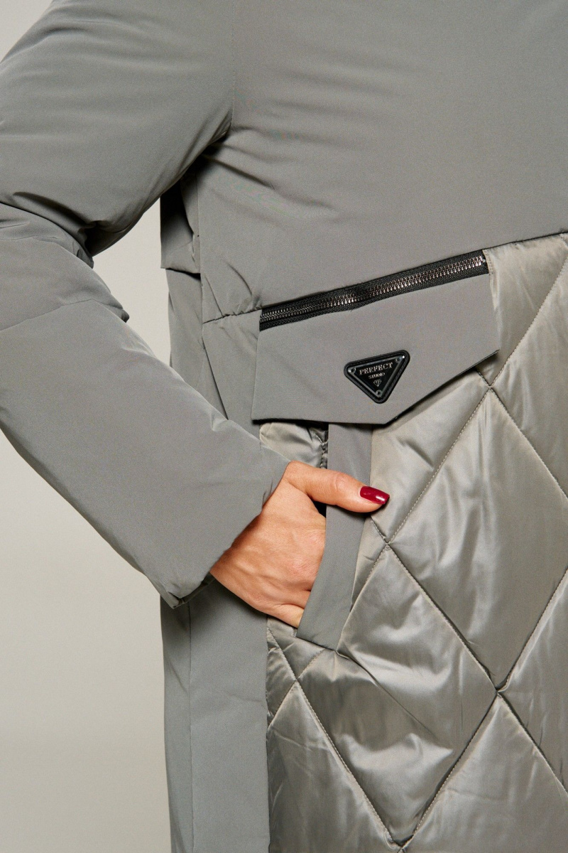 Женское пальто Beautiful&Free 8023 серый