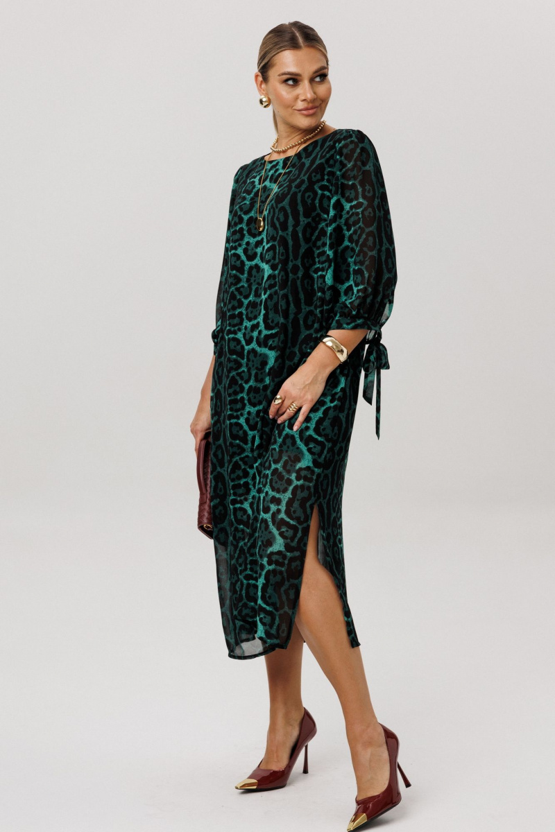 Платья Anelli 1733 леопардовый_изумруд