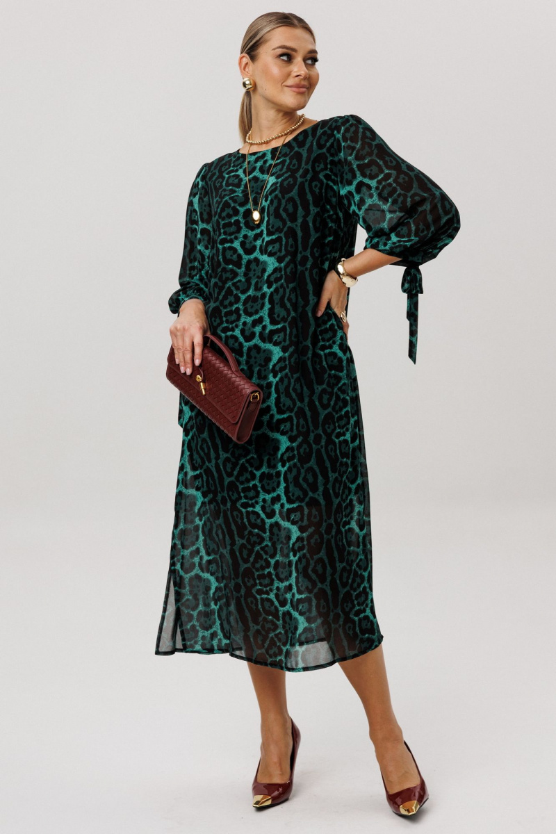 Платья Anelli 1733 леопардовый_изумруд