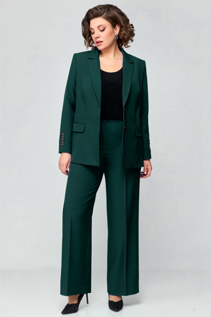 Брючный костюм Мишель стиль 1177 т.зеленый