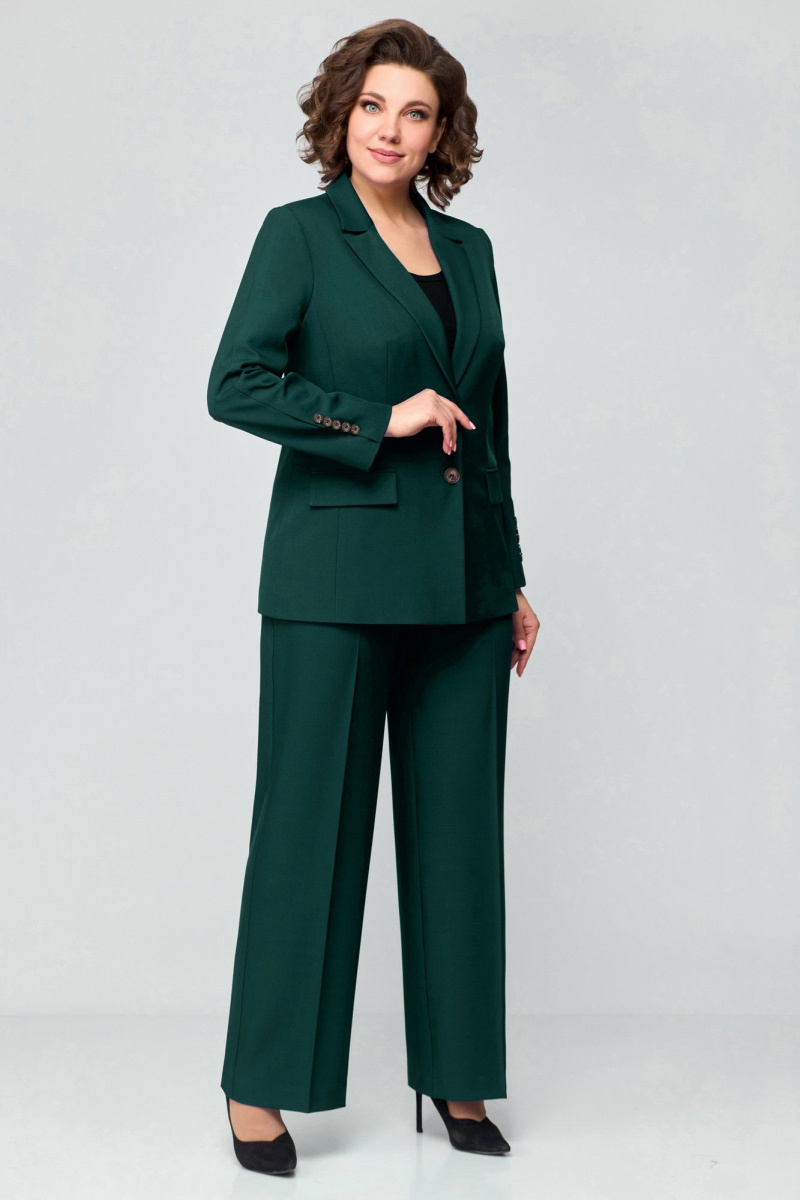 Брючный костюм Мишель стиль 1177 т.зеленый