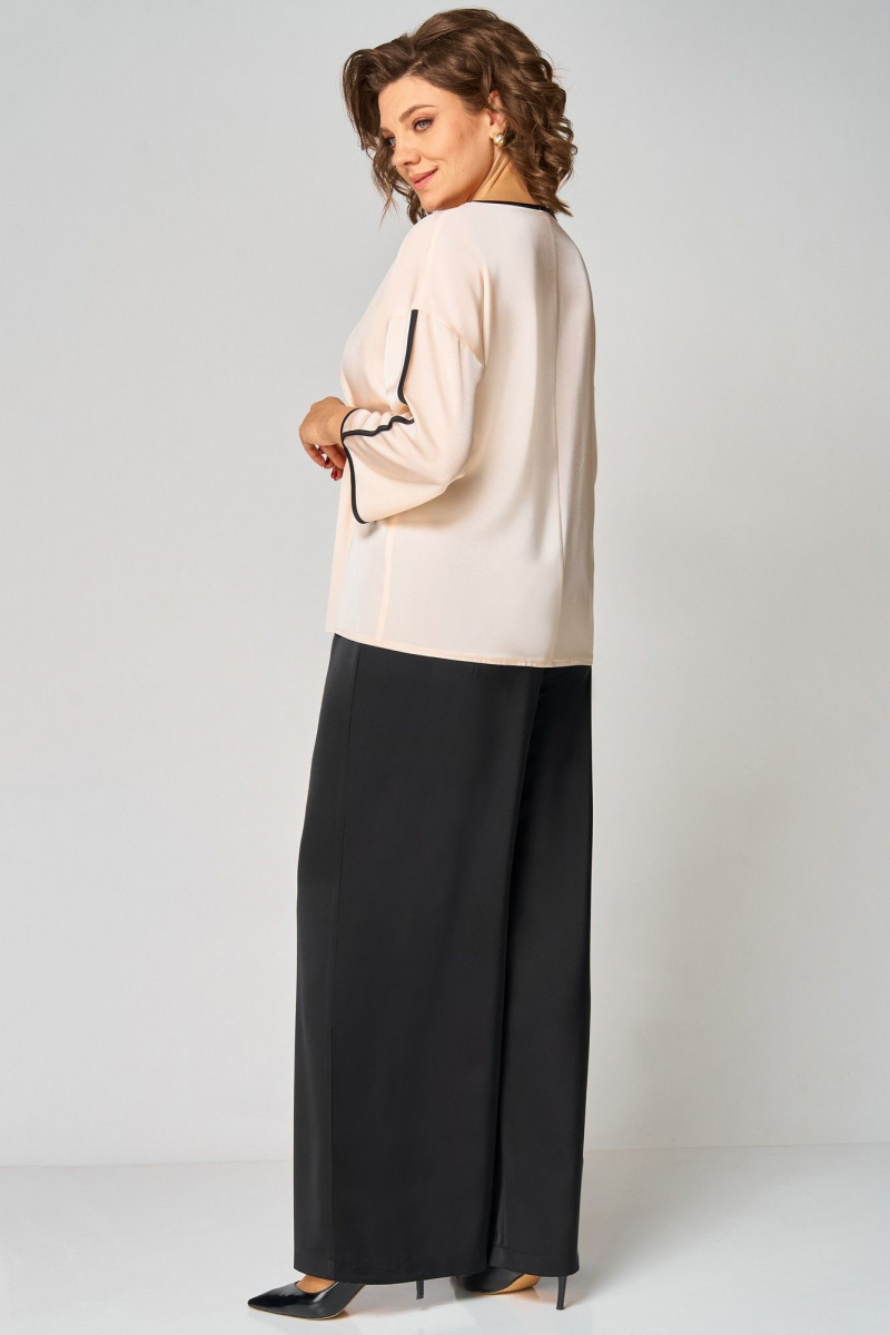 Брючный комплект Мишель стиль 1339 кремово-черный