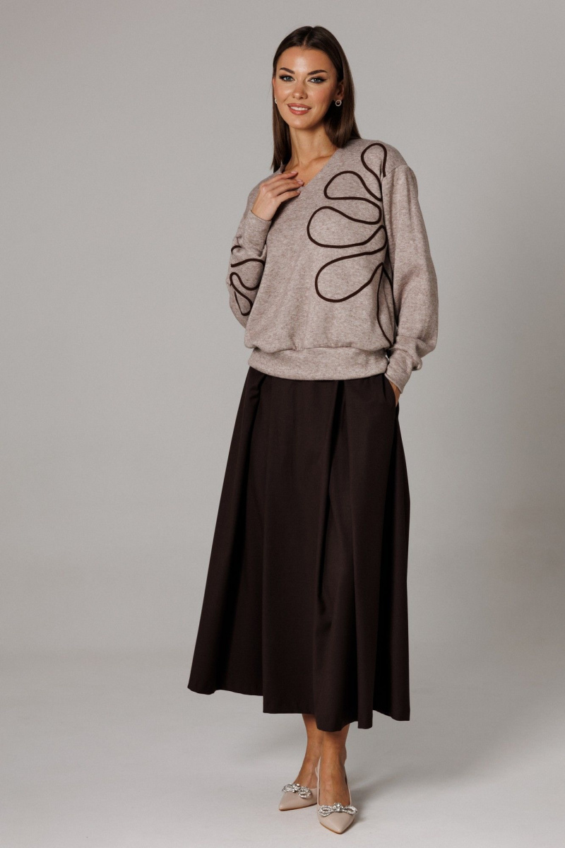 Юбочный комплект Ларс Стиль 1172 бежево-коричневый