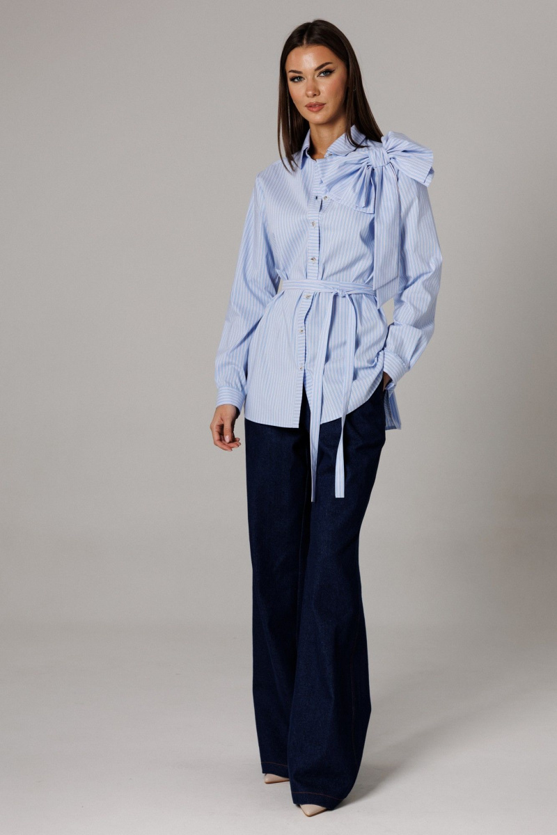 Брючный комплект Ларс Стиль 1179 голубой-синий