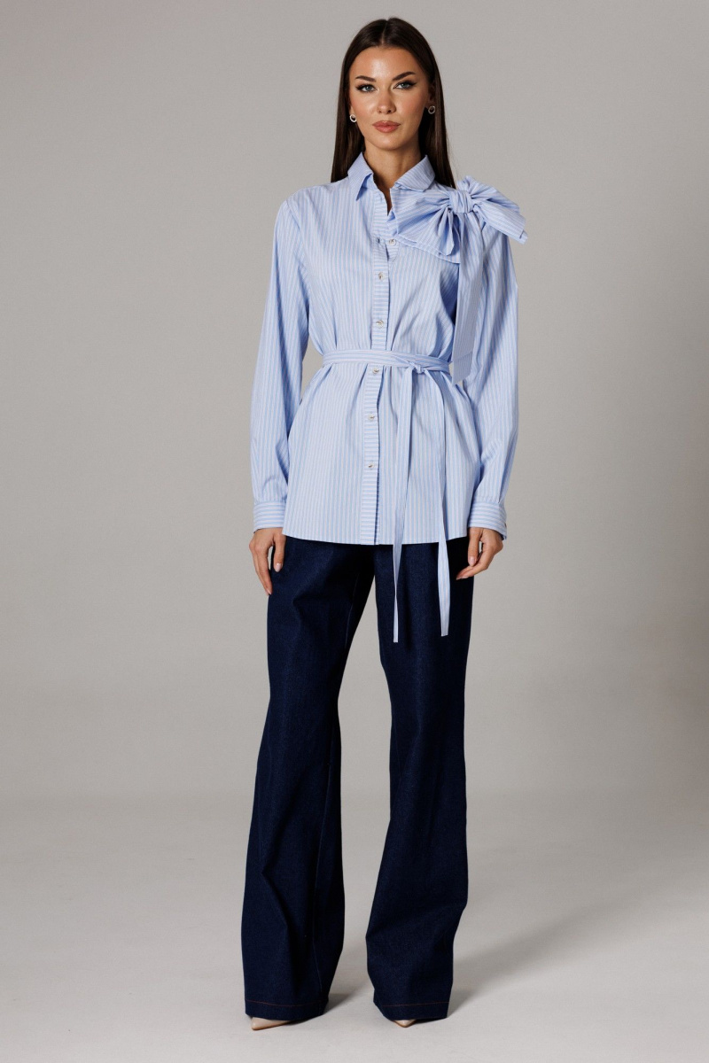 Брючный комплект Ларс Стиль 1179 голубой-синий