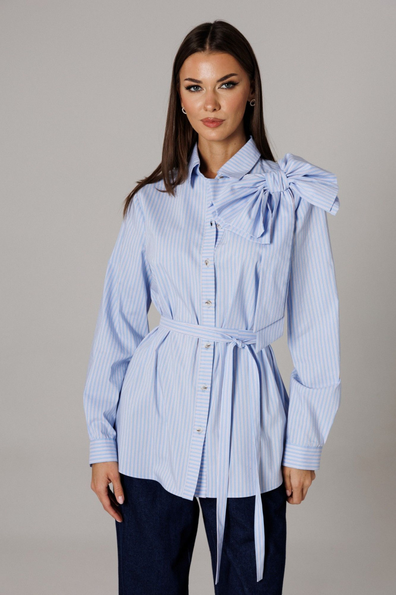 Брючный комплект Ларс Стиль 1179 голубой-синий