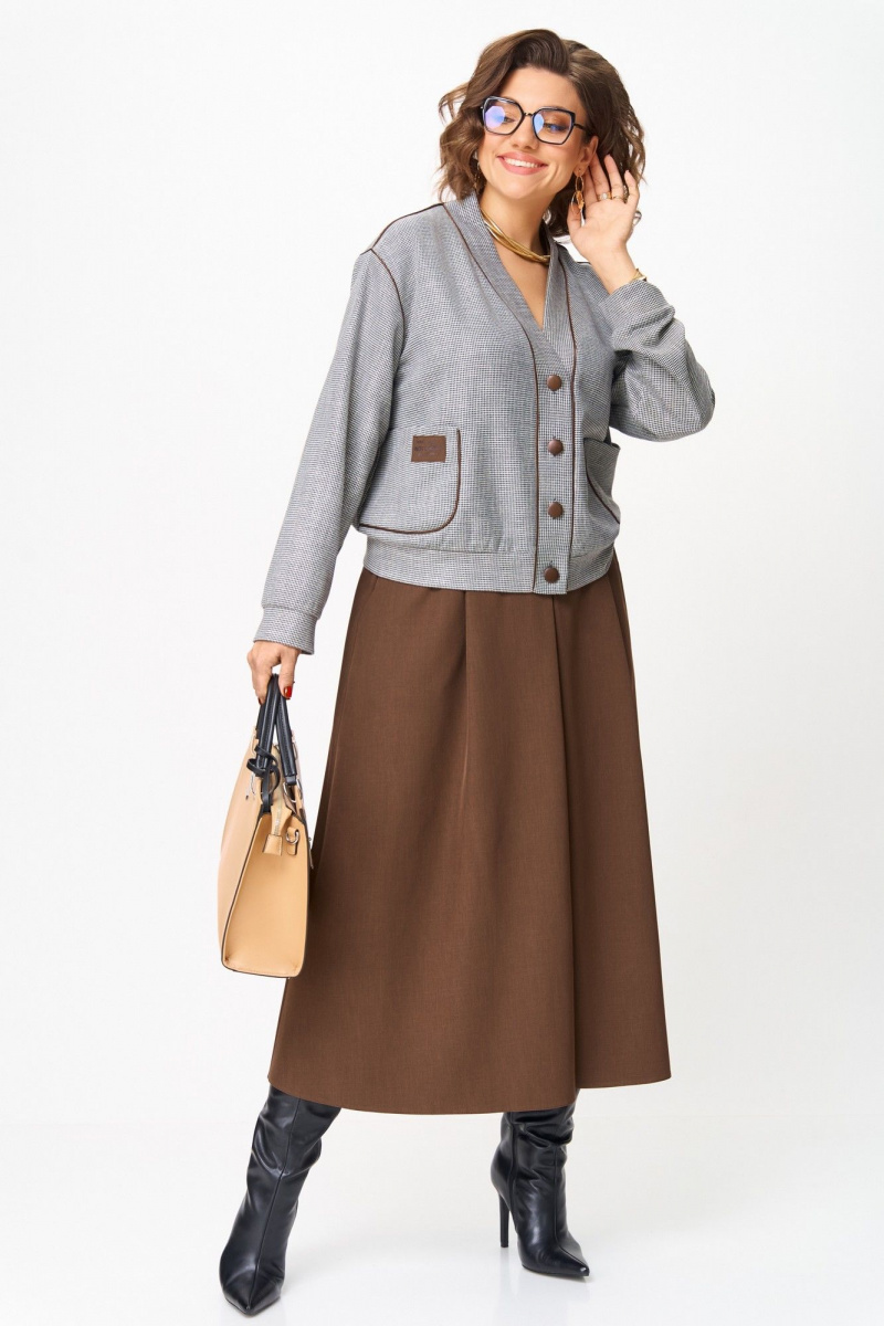 Юбочный комплект Aira Style 24131 коричневый