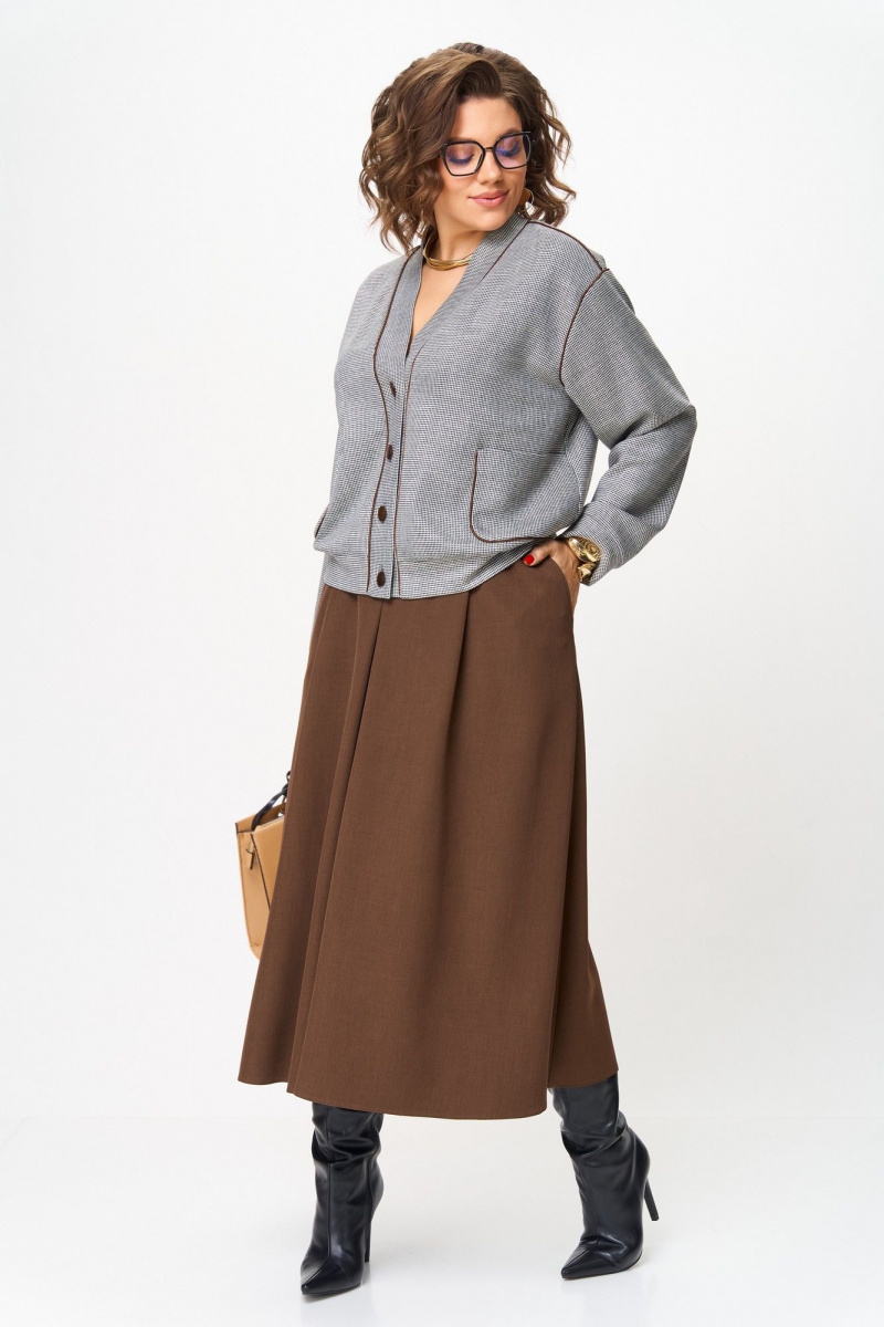 Юбочный комплект Aira Style 24131 коричневый