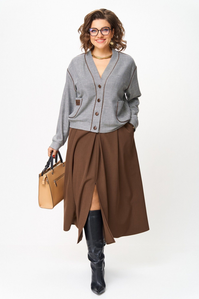 Юбочный комплект Aira Style 24131 коричневый