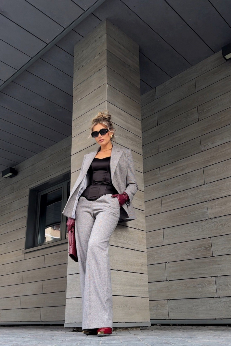 Жакеты DNM 041 мелкий_квадратик_серо-бежевый