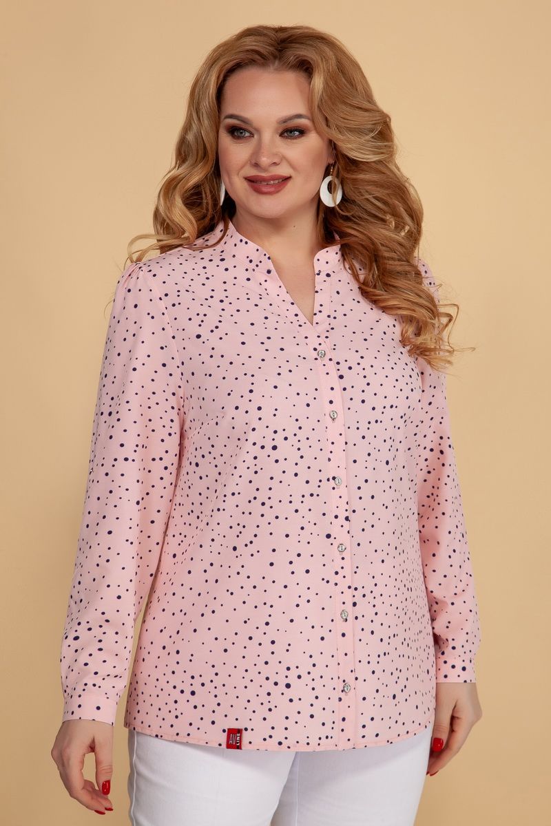 Блузы AVLINE 1737 розовая+горох