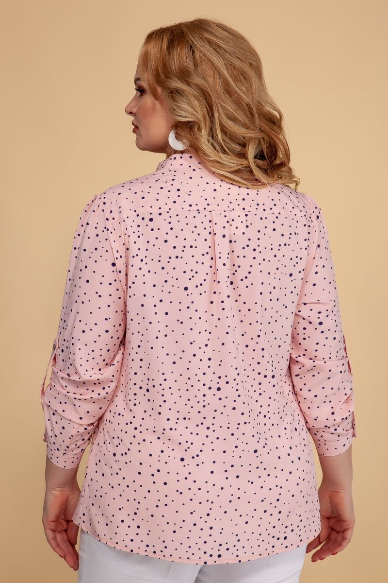 Блузы AVLINE 1737 розовая+горох