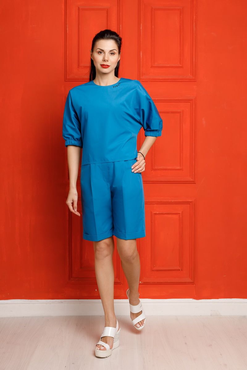 Женский комплект с шортами YFS 869+870 синий