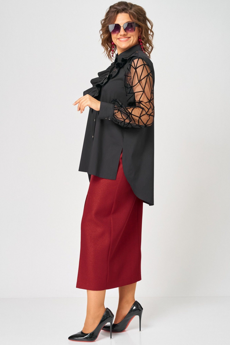 Блузы EVA GRANT 7174-1В черный