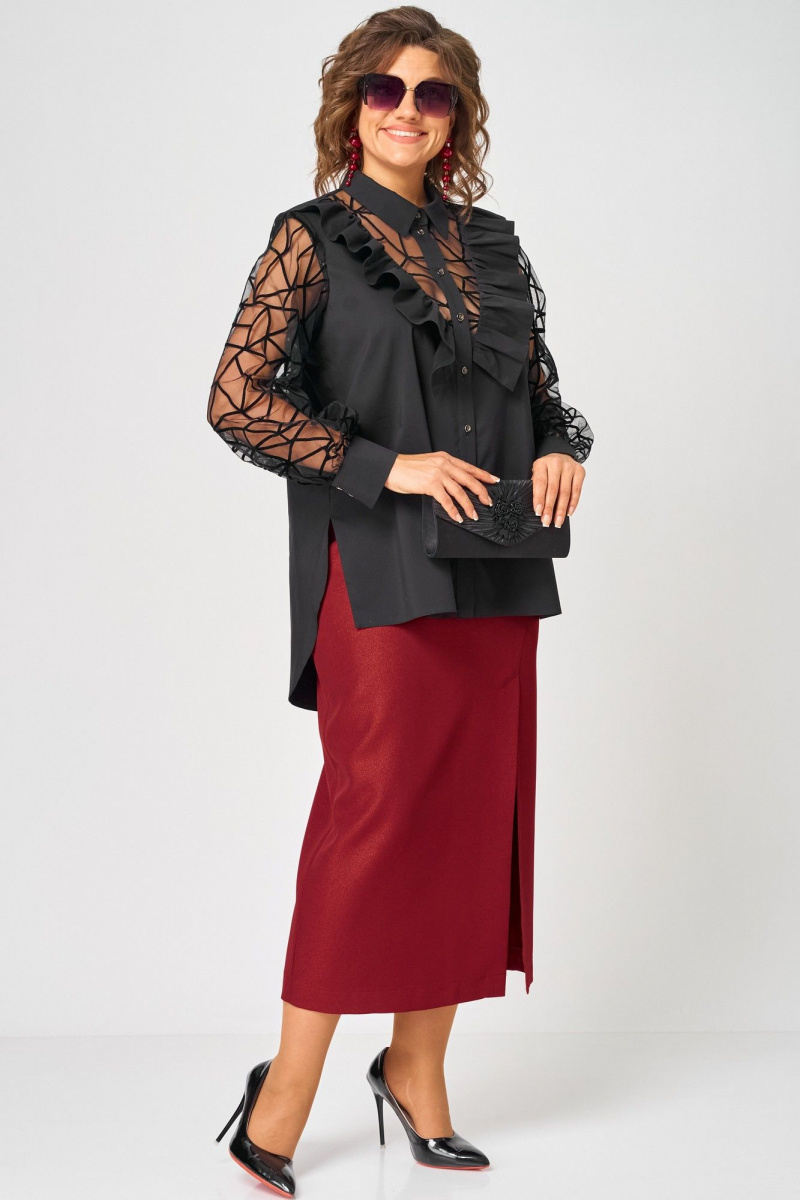 Блузы EVA GRANT 7174-1В черный