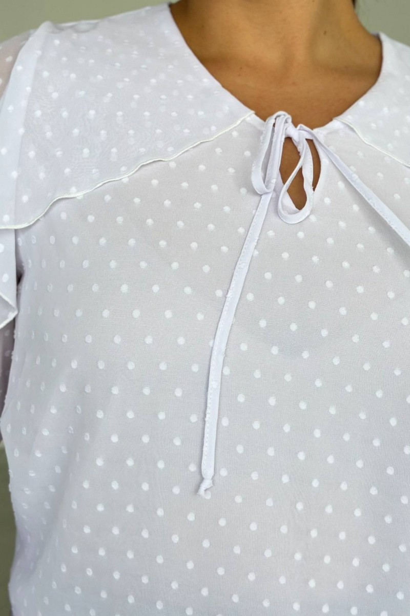 Блузы LindaLux 1-593 белый(воланы)