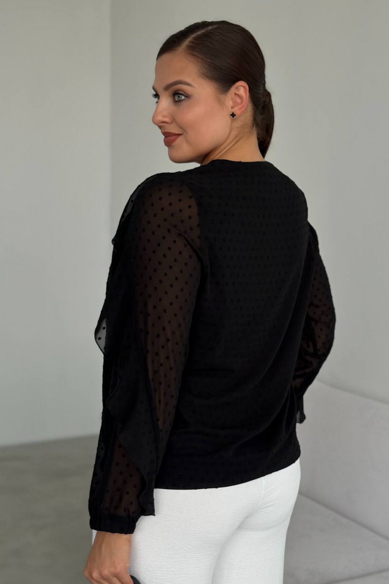 Блузы LindaLux 1-593 черный(воланы)