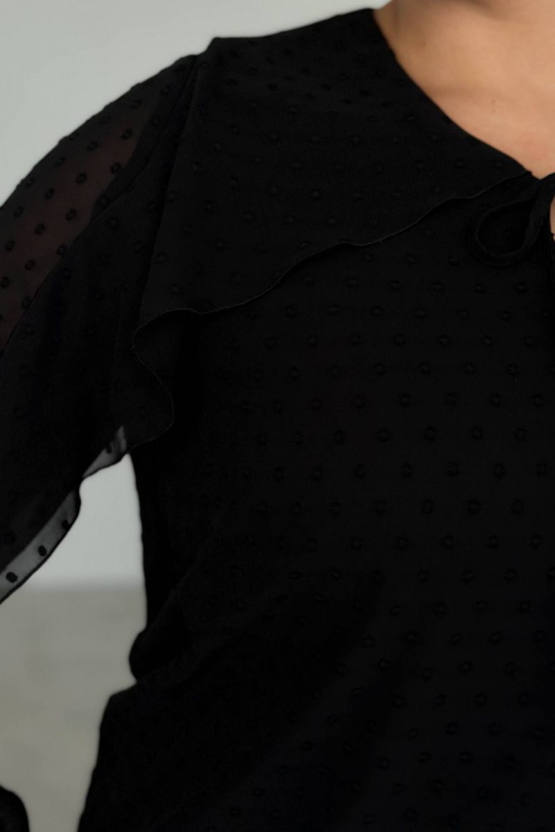 Блузы LindaLux 1-593 черный(воланы)