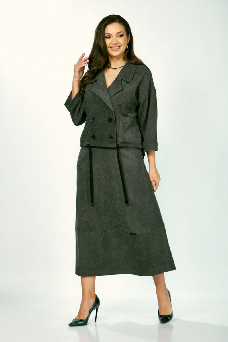 Юбочный костюм ZigzagStyle 608 темный мох