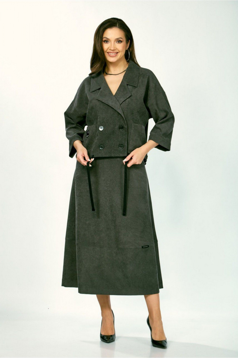 Юбочный костюм ZigzagStyle 608 темный мох