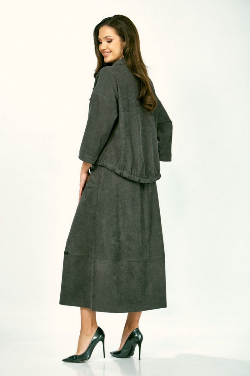 Юбочный костюм ZigzagStyle 608 темный мох