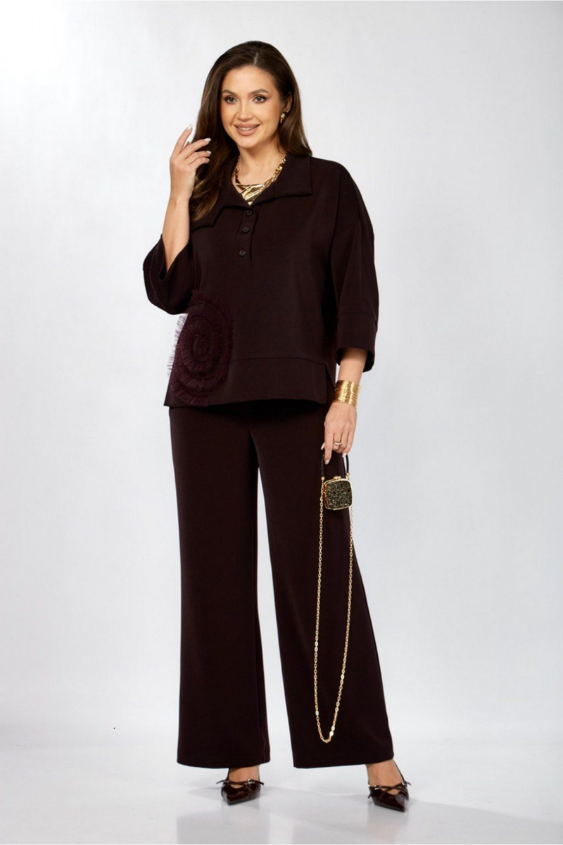 Брючный комплект ZigzagStyle 559-2 темная ежевика