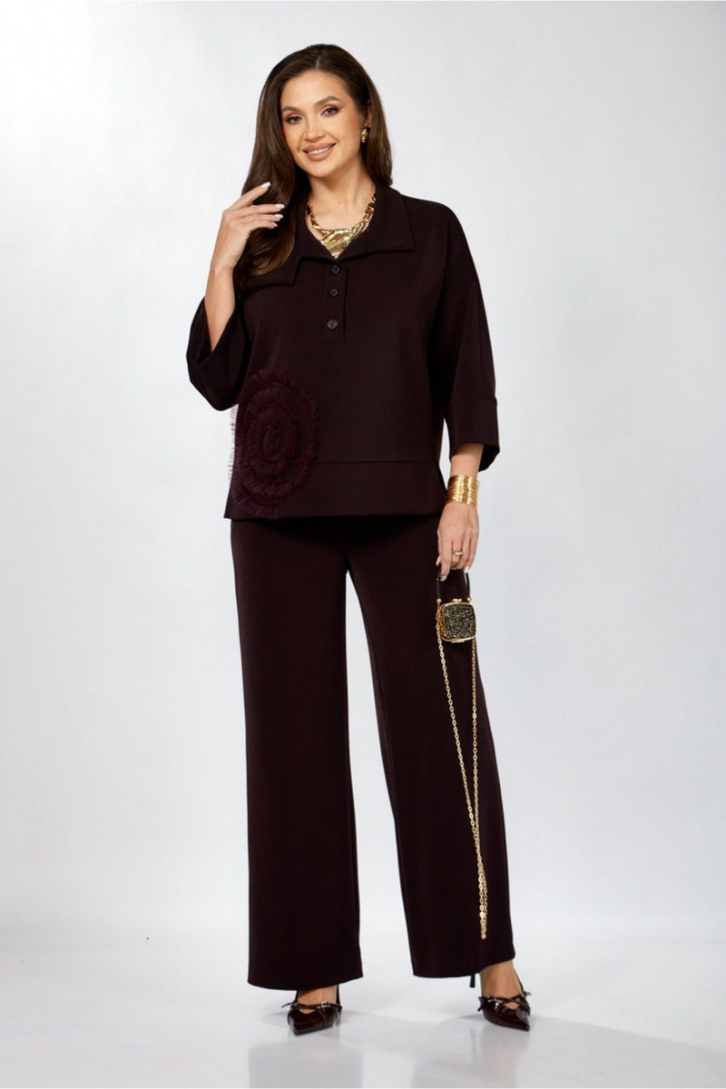 Брючный комплект ZigzagStyle 559-2 темная ежевика