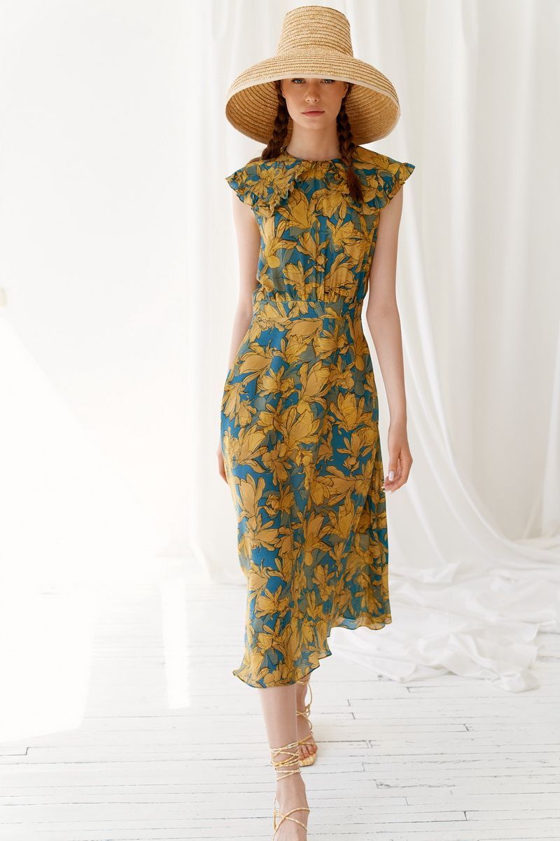 Платье Colors of PAPAYA 1370 желто-бирюзовый