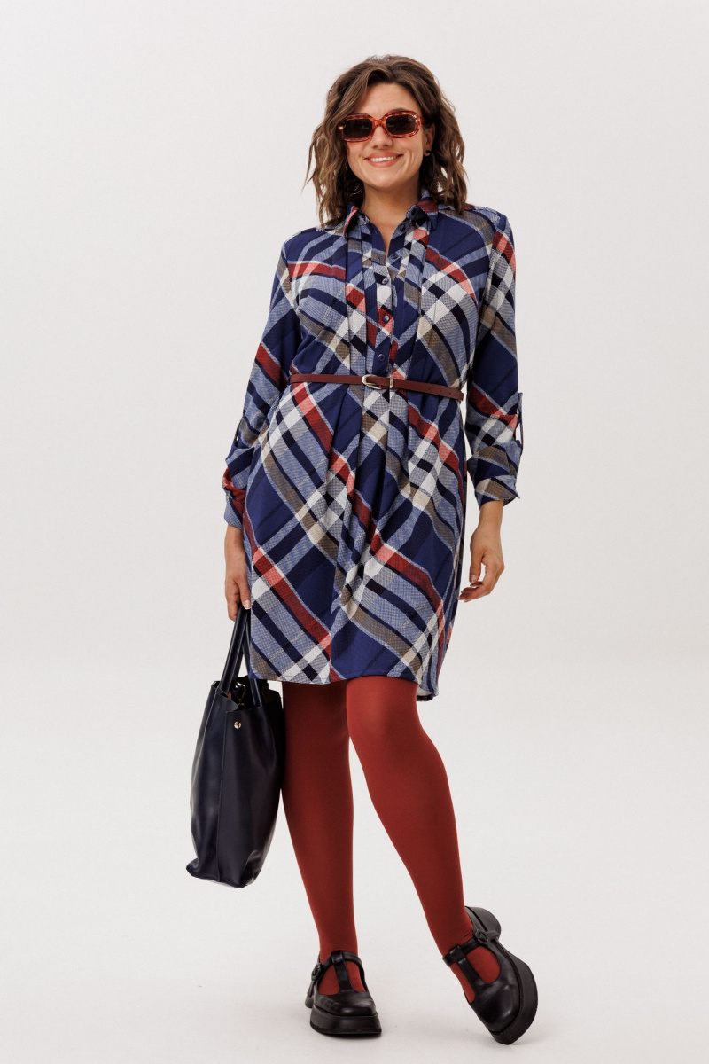 Платья Anelli 1769 кобальтовый_тартан