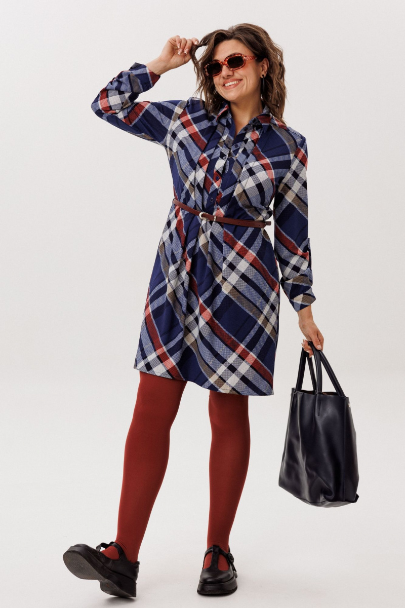 Платья Anelli 1769 кобальтовый_тартан